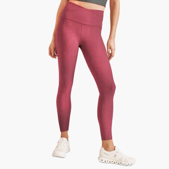 Beyond Yoga Pants - BEYOND YOGA Spacedye ‘At Your Leisure’ High-Waisted Midi Leggings in Mauve